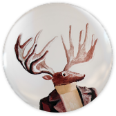 round shaped deer badge