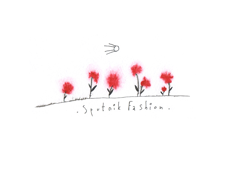 red flowers are pretty awesome on this poppy field illustration for sputnik fashion collection